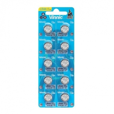 Pila Botón Vinnic LR44 L1154F Alcalina 1.5V x Unidad
