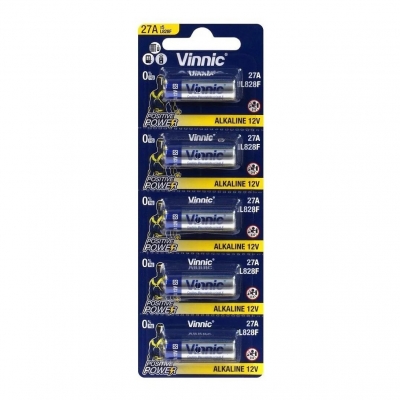 Pilas Alcalinas A27 12V Vinnic Control Remoto 27A x Unidad