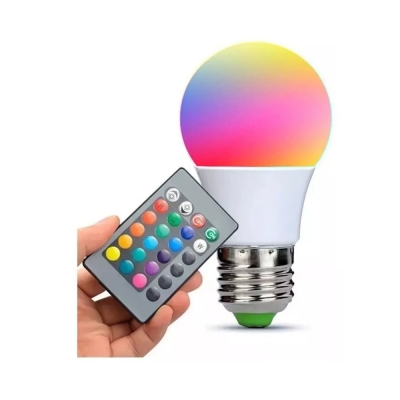 Lámpara Led 5w Con Control Remoto E27 16 Colores Luz Rgb 220v