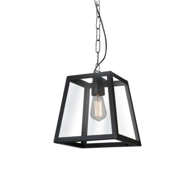 Colgante Cubo Prisma 1 Luz E27 Hierro Color Negro