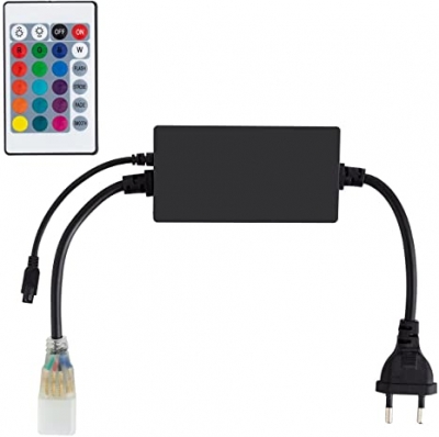 Controlador Para Manguera Transparente LED Flexible RGB Con Control Remoto