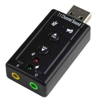 Placa De Sonido USB 7.1 C/ Control Volumen Y LEDs