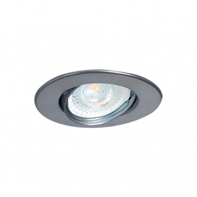 Spot De Embutir Redondo 93mm Para Dicroica Móvil Policarbonato Color Acero