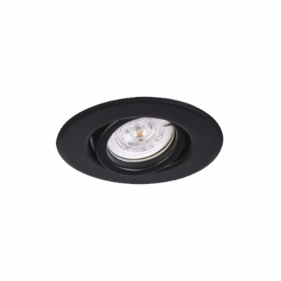 Spot De Embutir Redondo 93mm Para Dicroica Móvil Policarbonato Color Negro