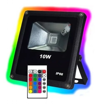 Reflector LED 10W RGB 16 colores Control Remoto Exterior 900lm