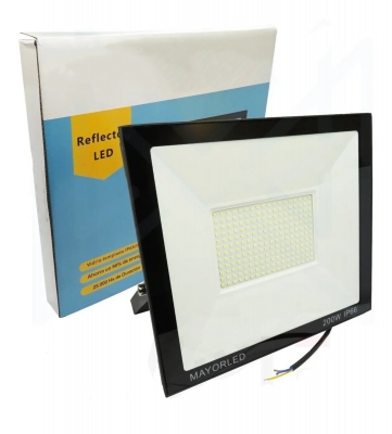 Reflector LED 200W 220V IP65 Blanco Frío Alta Potencia Canchas Fútbol Tenis