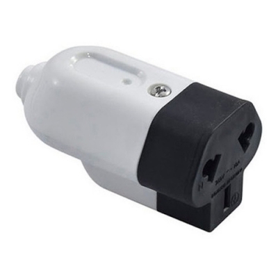 Ficha Enchufe Hembra 3 Patas Blanco Prolongación 10 Amp 250V