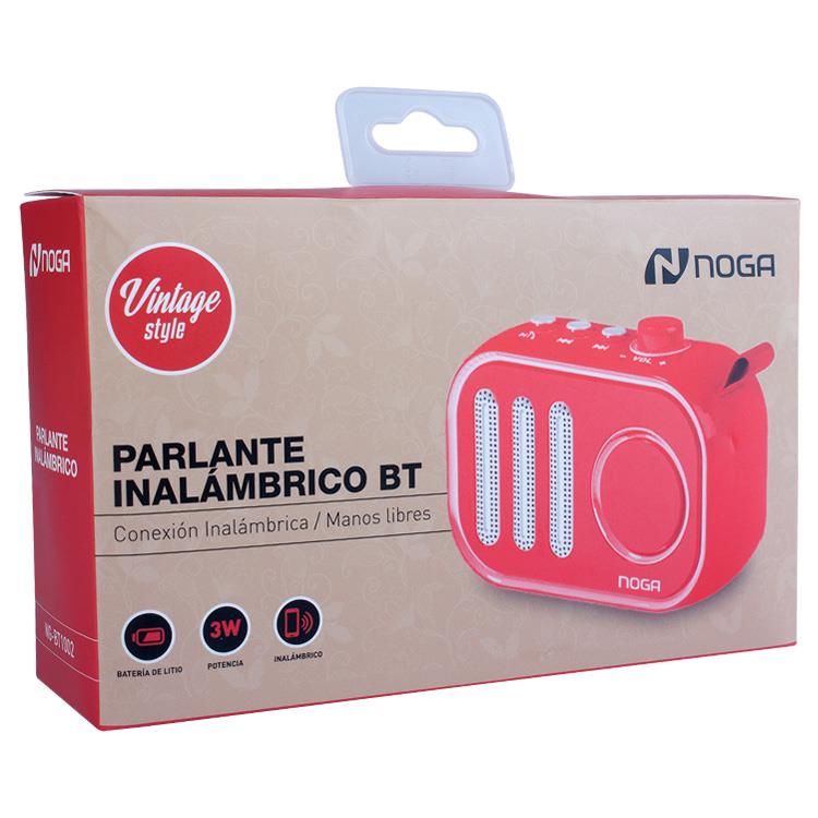 Parlante Noga Inalambrico Bt Vintage 3w Rojo
