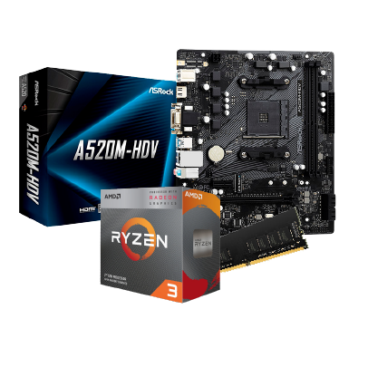 Combo Actualizacion AMD Ryzen 3 3200G + A520M + 8GB RAM