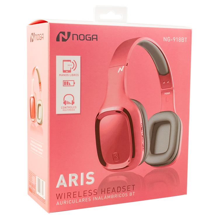 Auriculares Inalambricos Noga Aris Ng-918bt Bluetooth Manos Libres Rosa