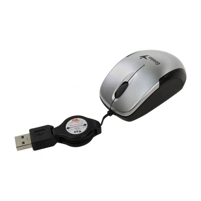 Mouse Genius Micro Traveler Usb Silver Notebook Oficina Pc