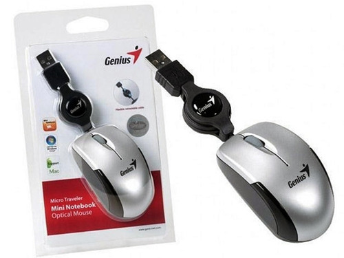Mouse Genius Micro Traveler Usb Silver Notebook Oficina Pc