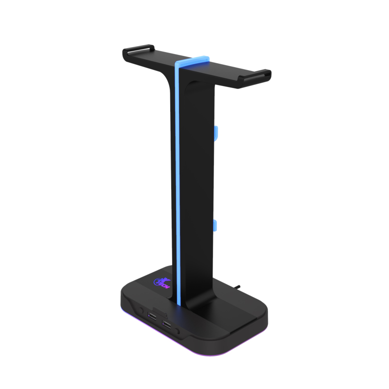 Soporte Auricular Doble Xtech Yurei Rgb 2 Puertos Usb