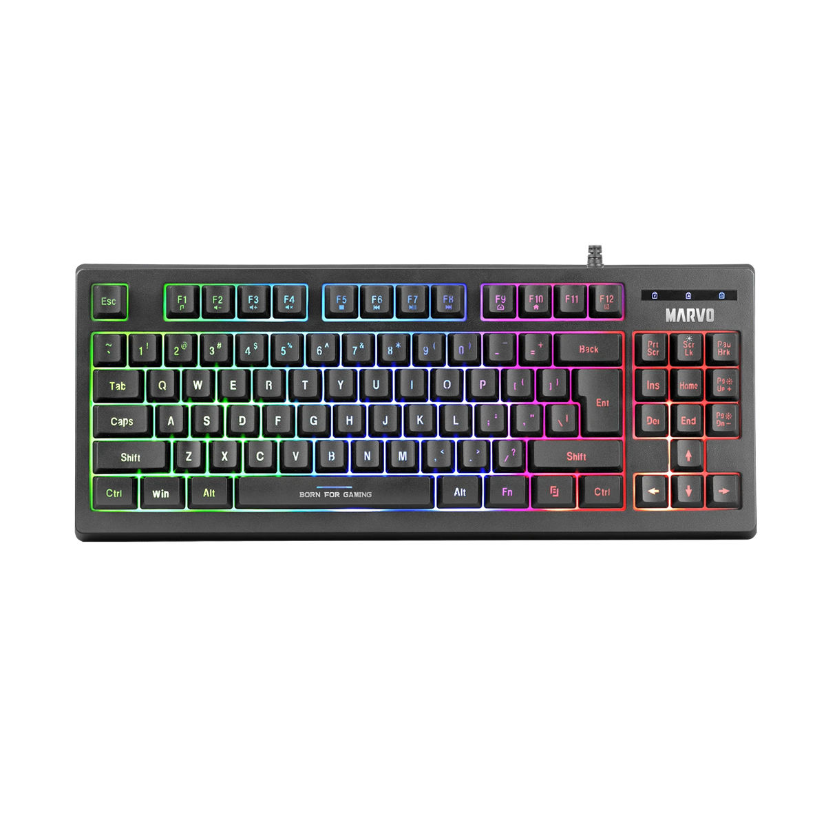 Teclado Gaming Tkl Marvo K607 Esp Usb Rgb 