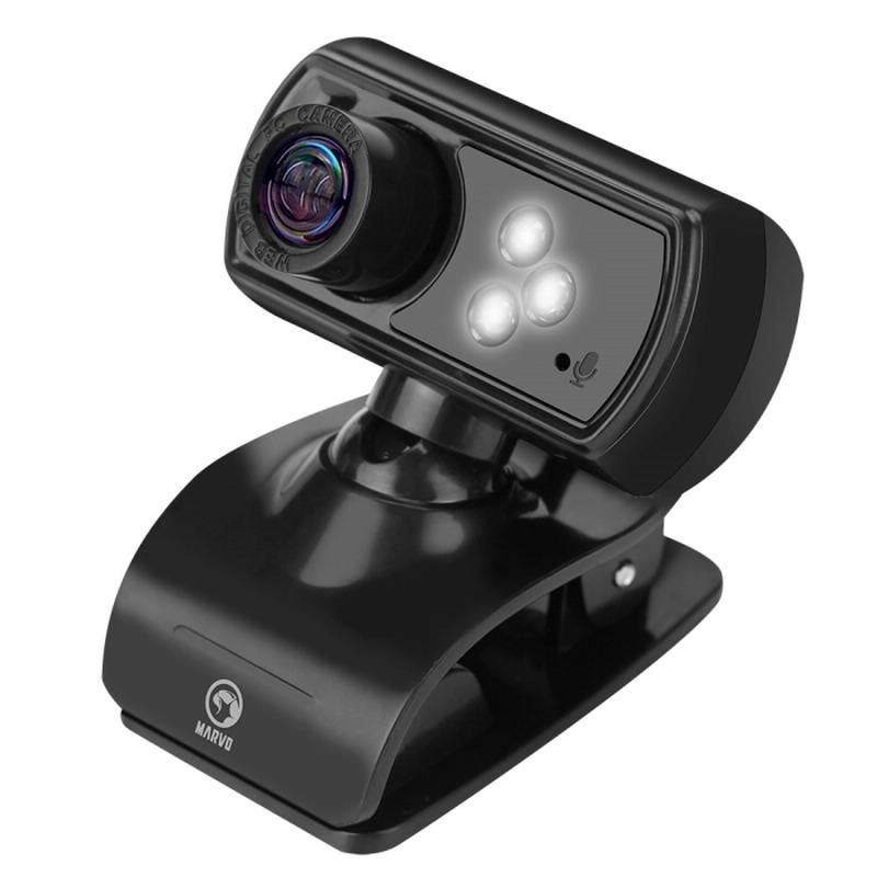 Webcam Marvo Mpc01 1080p Mic 5mpx Iluminacion Led