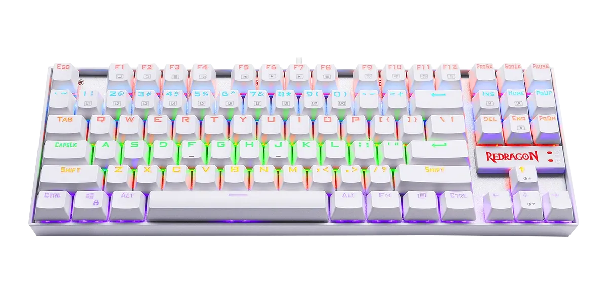 Teclado Redragon K552 Kumara 2 White Red Switch Mecanico Rainbow