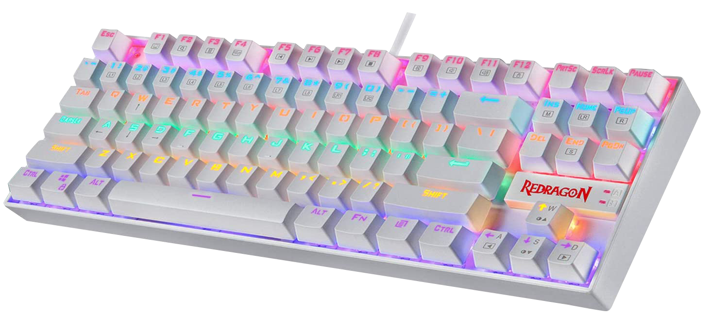 Teclado Redragon K552 Kumara 2 White Red Switch Mecanico Rainbow