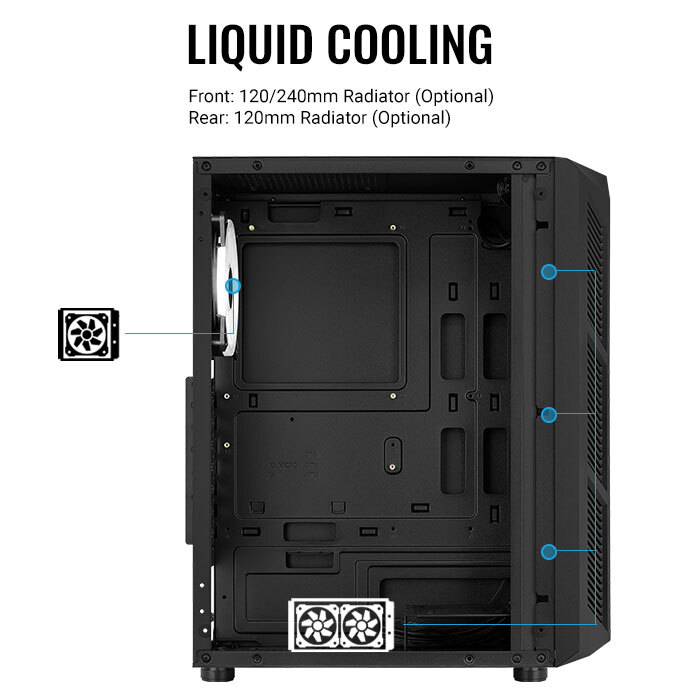 Gabinete Aerocool Prime G Bk V2 Mid Tower