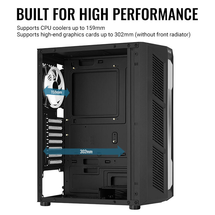 Gabinete Aerocool Prime G Bk V2 Mid Tower