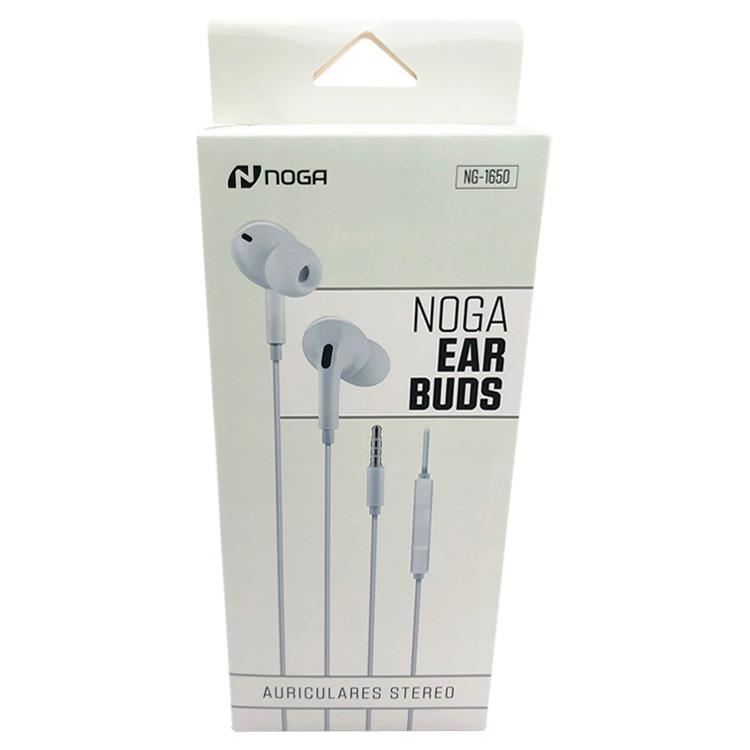 Auriculares Noga Ear Buds Cable 1.2mts Manos Libres Estereo White 3.5mm