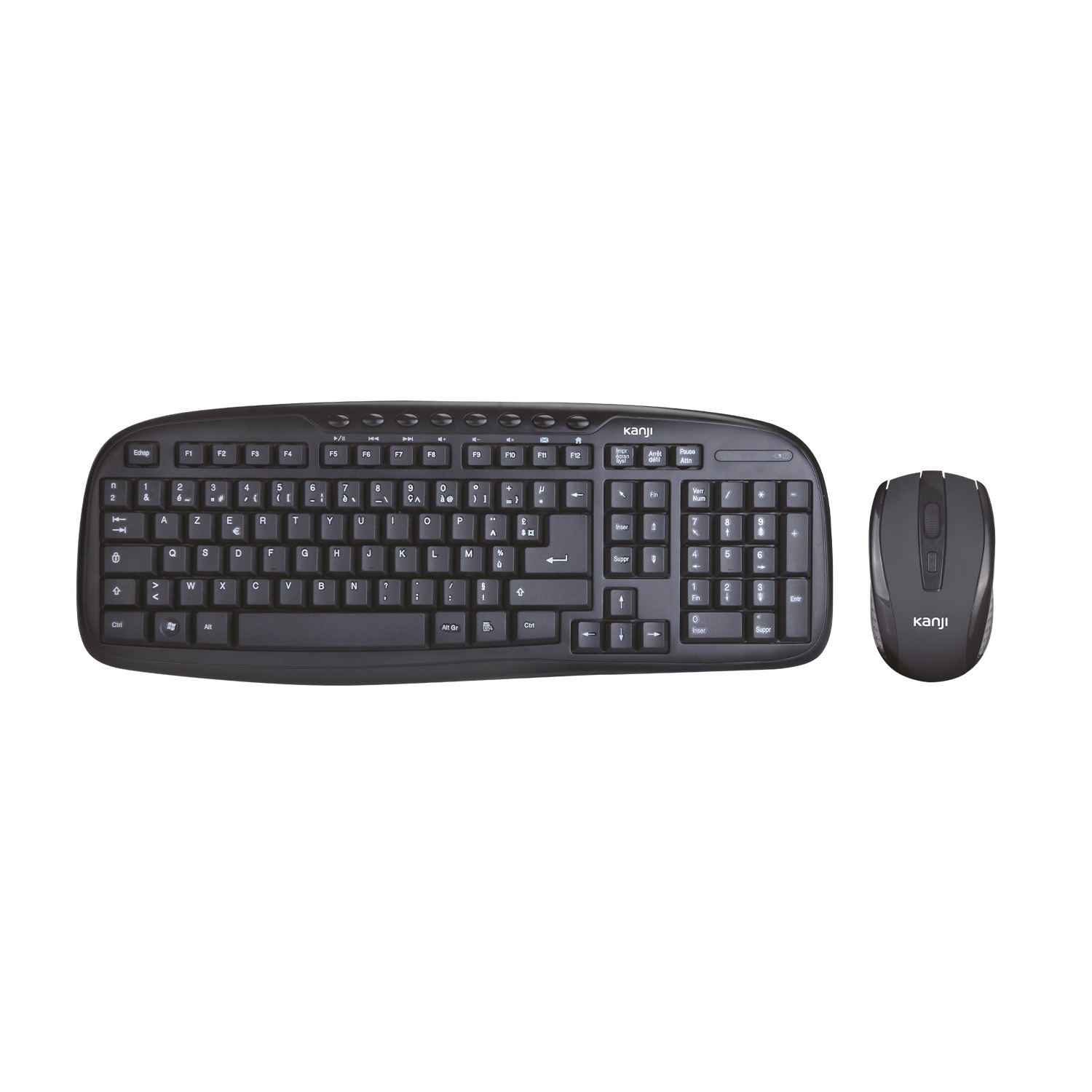 Combo Inalambrico Kanji Mouse Teclado Wireless Teclas Multimedia 