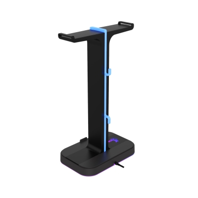 SOPORTE AURICULAR DOBLE XTECH YUREI RGB 2 PUERTOS USB