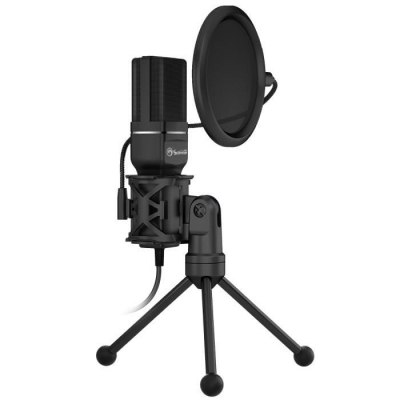 MICROFONO STREAMING MARVO MIC-003 PLUG & PLAY CON TRIPODE Y ANTI POP