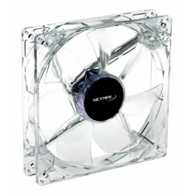 FAN COOLER NETMAK 80MM TRANSPARENTE LUZ LED ROJA 4P MOLEX