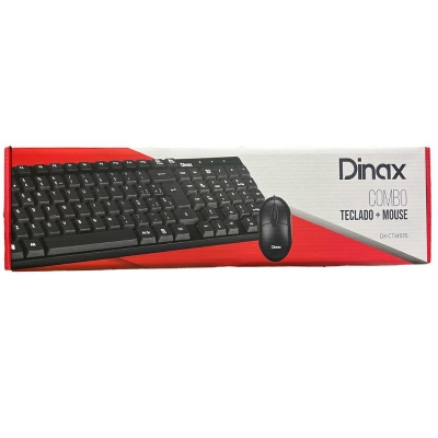 KIT MOUSE TECLADO DINAX COMBO DX-CMT555 104 TECLAS 800 DPI CABLE USB LARGO 1.2MTS