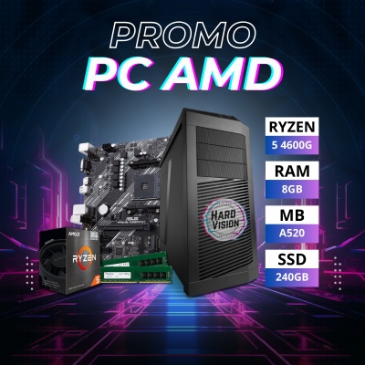 PC GAMER AMD RYZEN 5 4600G + A520 + 8GB + SSD 240GB