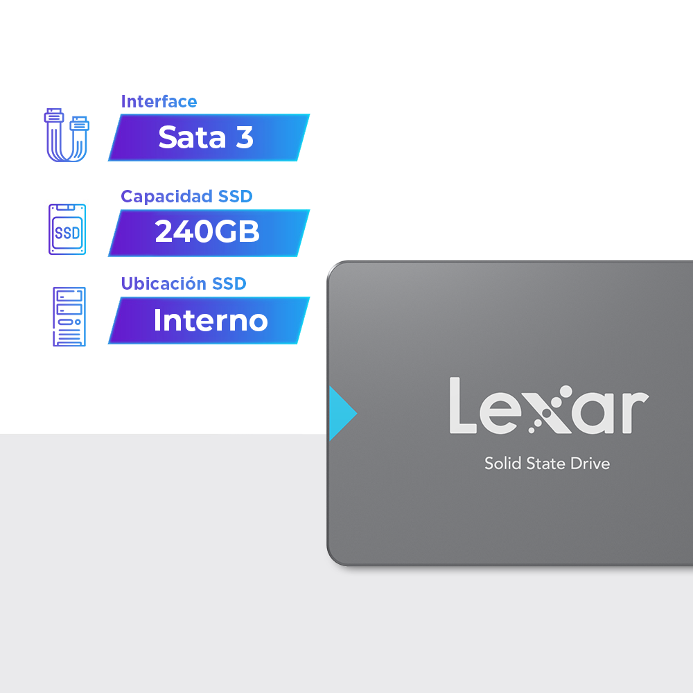 Disco Ssd Lexar Interno 240gb Nq100 Imp 2.5  Sata Iii 6gb/s
