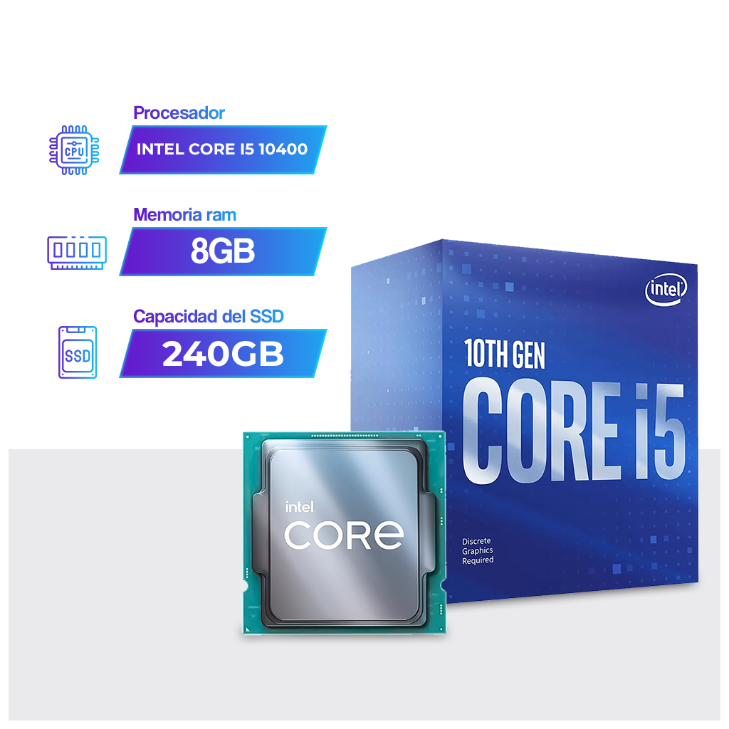 Computador Fácil Intel Core I5 10400 8gb Ddr4 Ssd 240gb