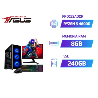 PC GAMER AMD RYZEN 5 4600G A320M 8GB SSD 240GB - ACUARIO
