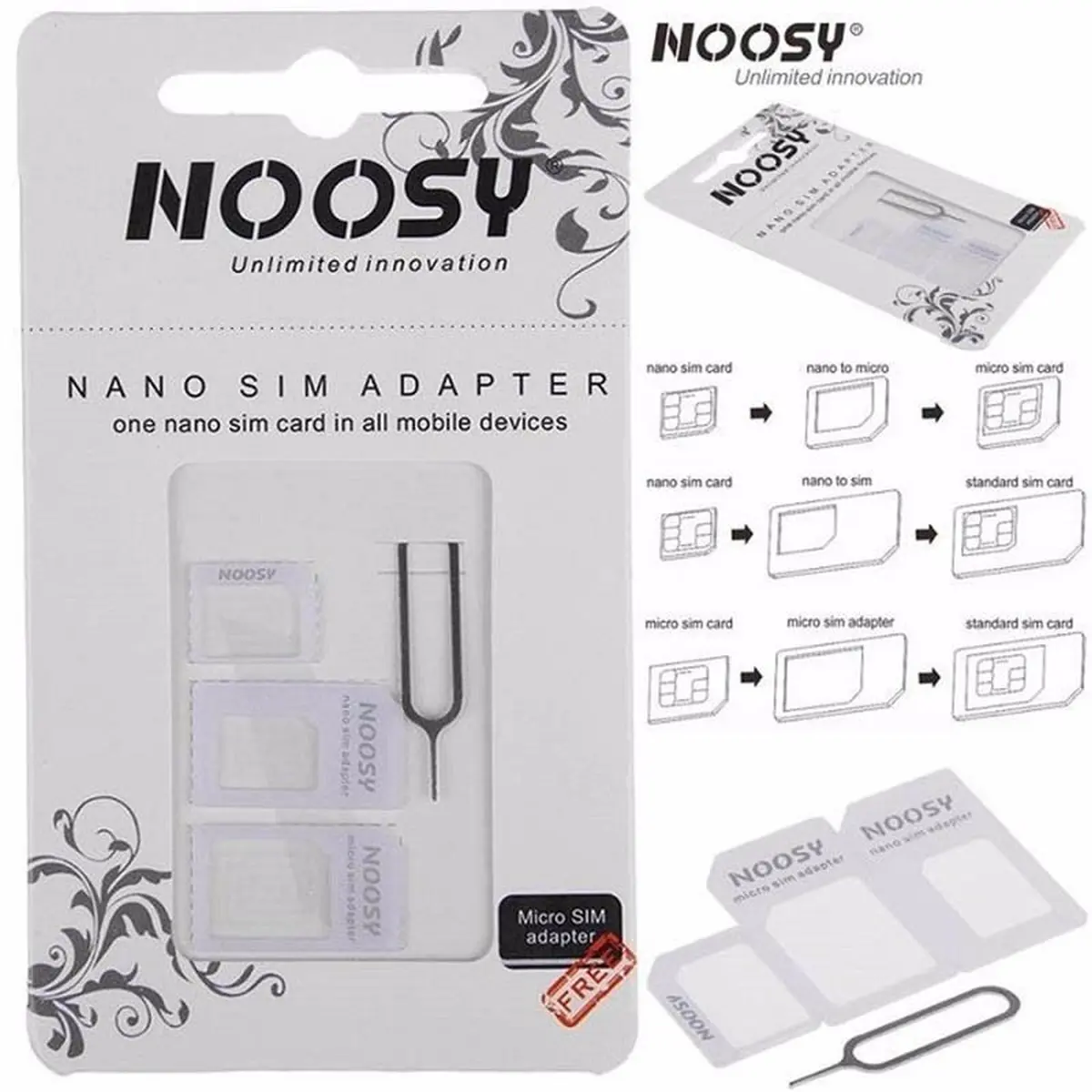 ADAPTADOR CELULAR NOOSY CHIP A MICRO Y NANO