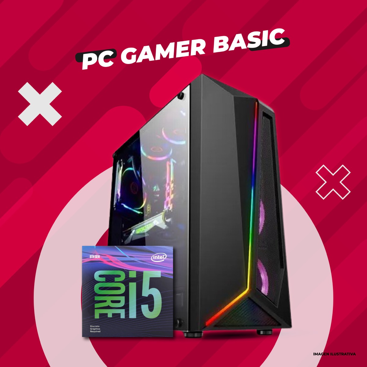 PC Armada Gamer Medium Core Ultra 5 225F /RTX 3050 /H810M /16GB /480GB /Gabinete /Fuente 550W 80P — foto 4
