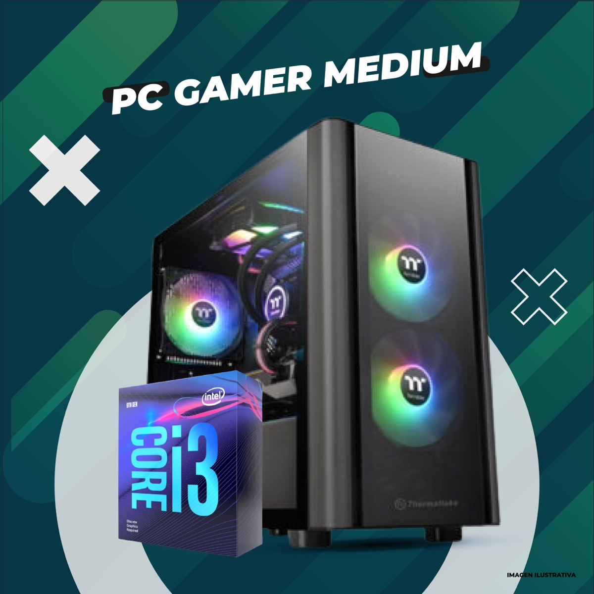 PC Armada Gamer Elite Ryzen 7 5700 /RX 9060 XT /B550M /16GB /480GB /Gabinete / Fuente 650W 80P — foto 4