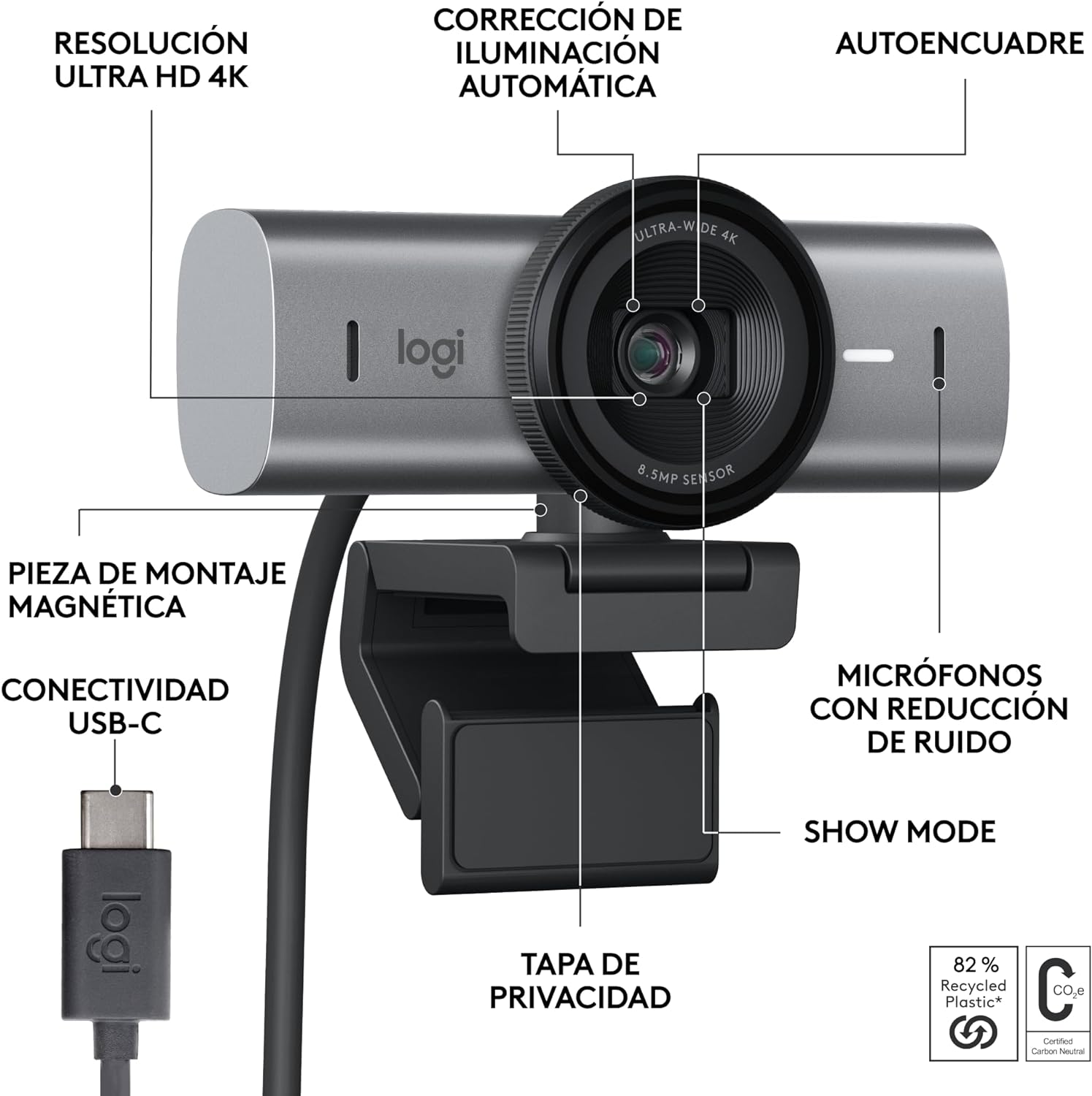 Perifericos Camara Logitech MX Brio 4K 960-001548