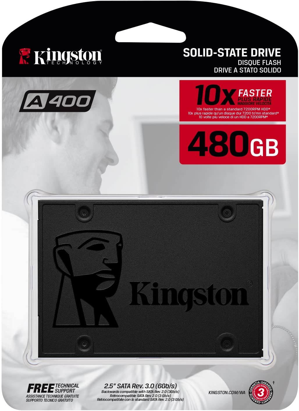 ALMACENAMIENTO DISCO SOLIDO SSD SATA KINGSTON 480GB A400 SA400S37/480G