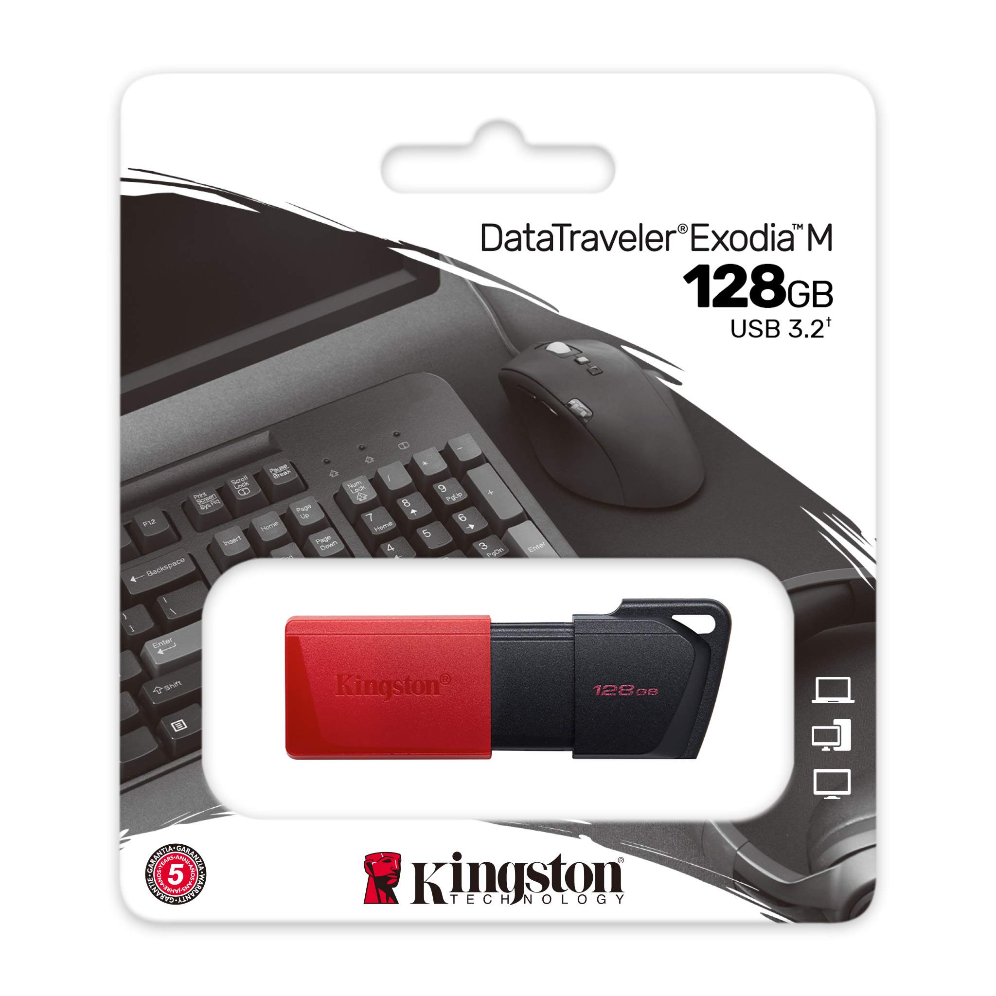 ALMACENAMIENTO PENDRIVE KINGSTON 128GB 3.2 EXODIA M DTXM/128GB