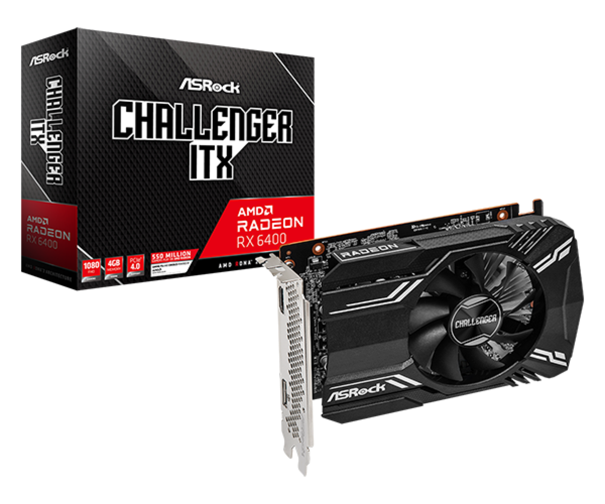 PLACA DE VIDEO RADEON ASROCK RX 6400 CHALLENGER ITX 4GB