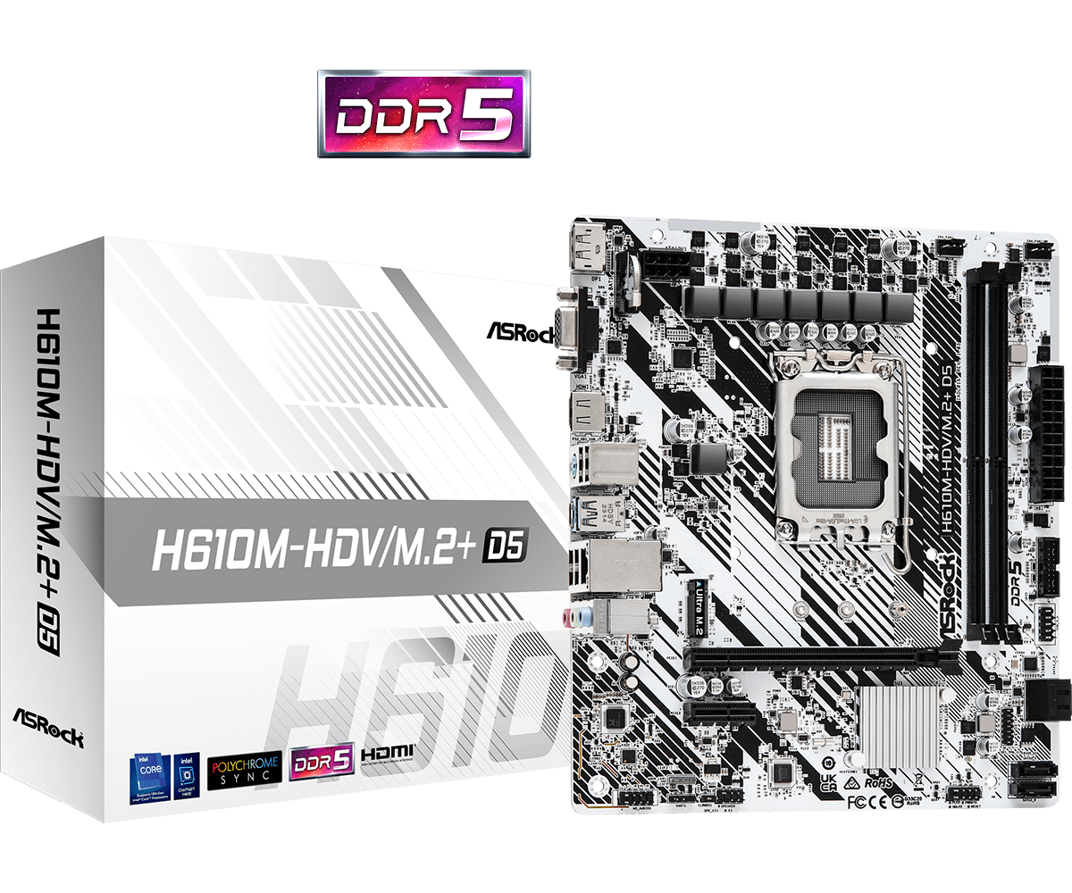 MOTHERBOARD INTEL ASROCK H610M-HDV/M.2+ D5 S1700