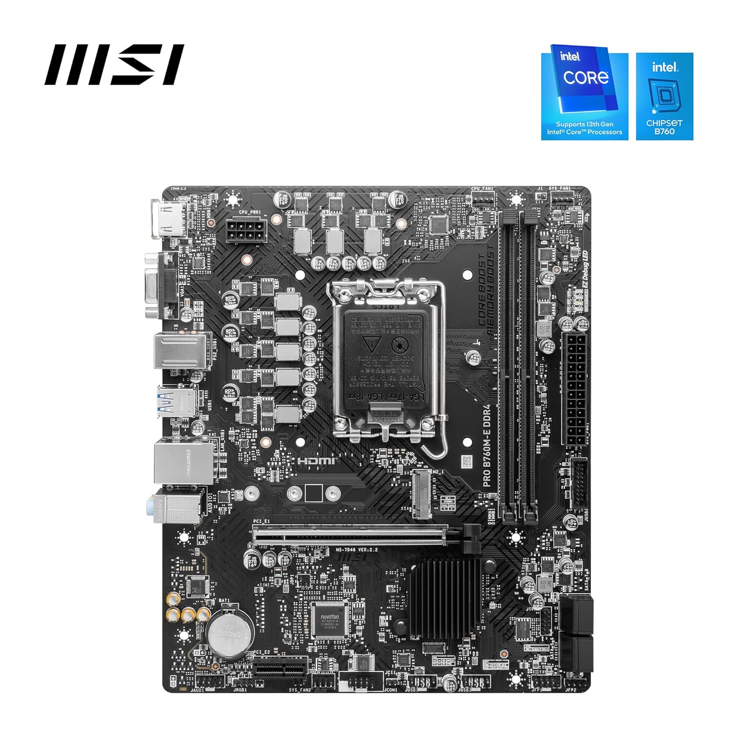 Motherboard Intel MSI PRO B760M-E DDR4 S1700