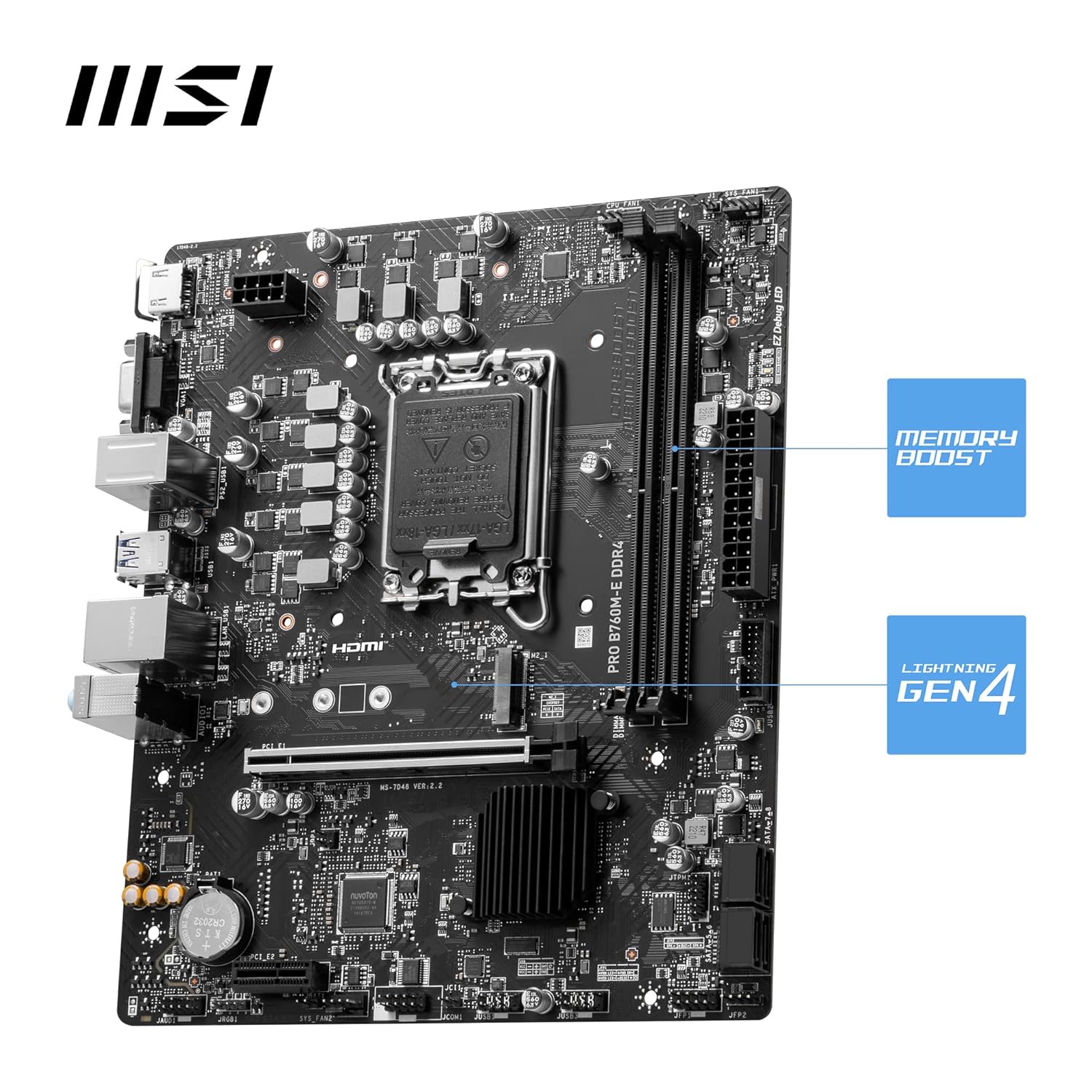 Motherboard Intel MSI PRO B760M-E DDR4 S1700