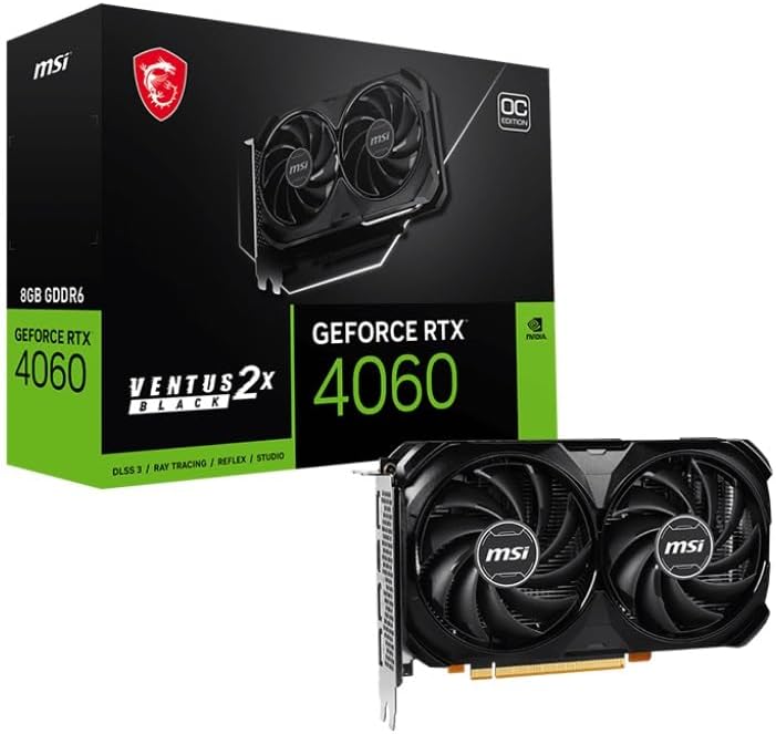 PLACA DE VIDEO NVIDIA GEFORCE MSI RTX 4060 VENTUS 2X BLACK 8GB OC 912-V516-012