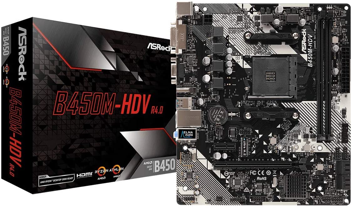 MOTHERBOARD AMD ASROCK B450M-HDV R4.0 AM4