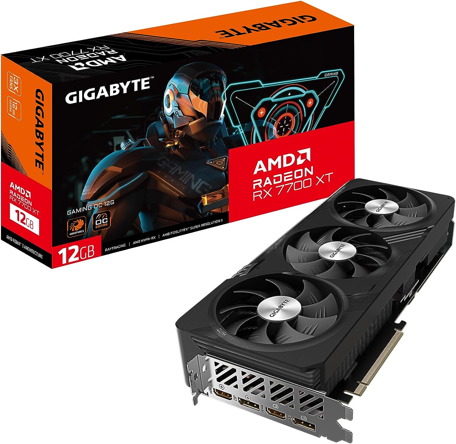 PLACA DE VIDEO RADEON GIGABYTE RX 7700 XT GAMING OC 12G GV-R77XTGAMING OC-12GD