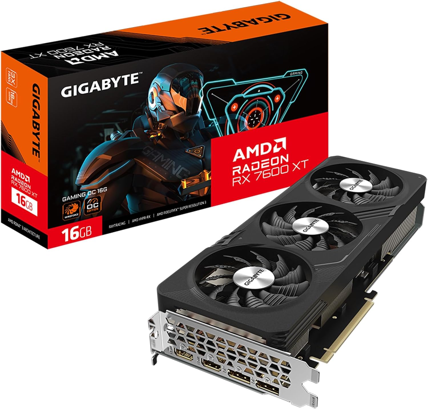 PLACA DE VIDEO RADEON GIGABYTE RX 7600 XT GAMING OC 16G GV-RX76XTGAMING OC-16GD