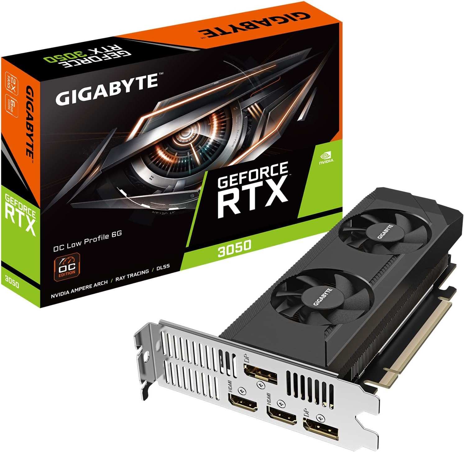 PLACA DE VIDEO NVIDIA GEFORCE GIGABYTE RTX 3050 LOW PROFILE 6GB OC GV-N3050OC-6GL