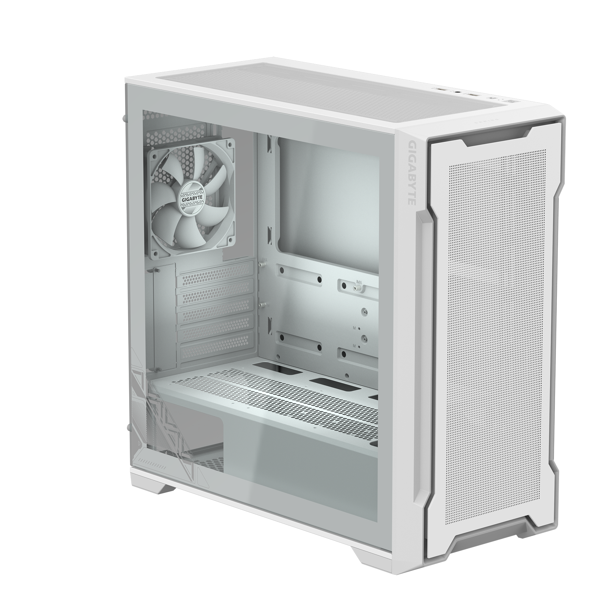 Gabinete Gamer Gigabyte C102 Glass X2 Fan White ICE GB-C102GI — foto 2