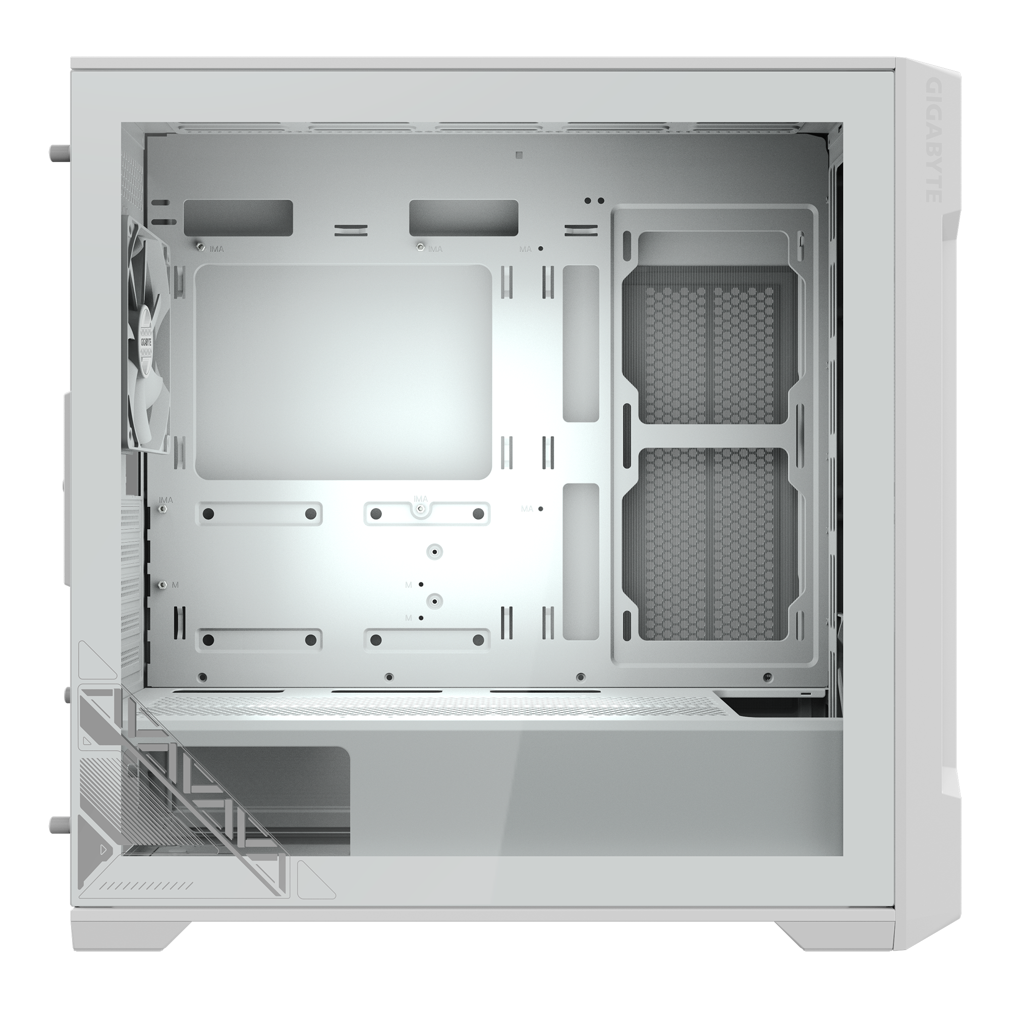 Gabinete Gamer Gigabyte C102 Glass X2 Fan White ICE GB-C102GI — foto 4